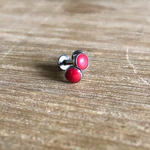 Neometal Threadless Red Coral ends